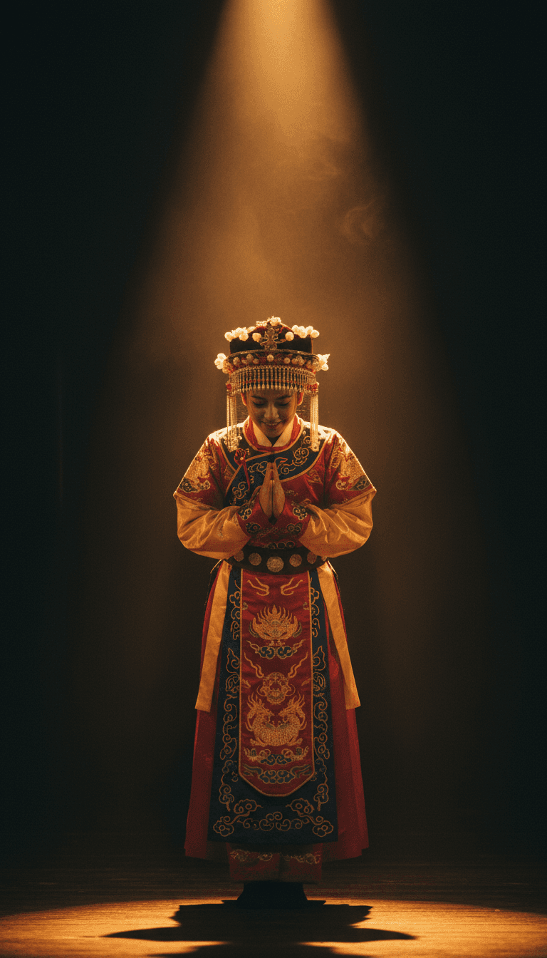 Student taking bow after festival performance