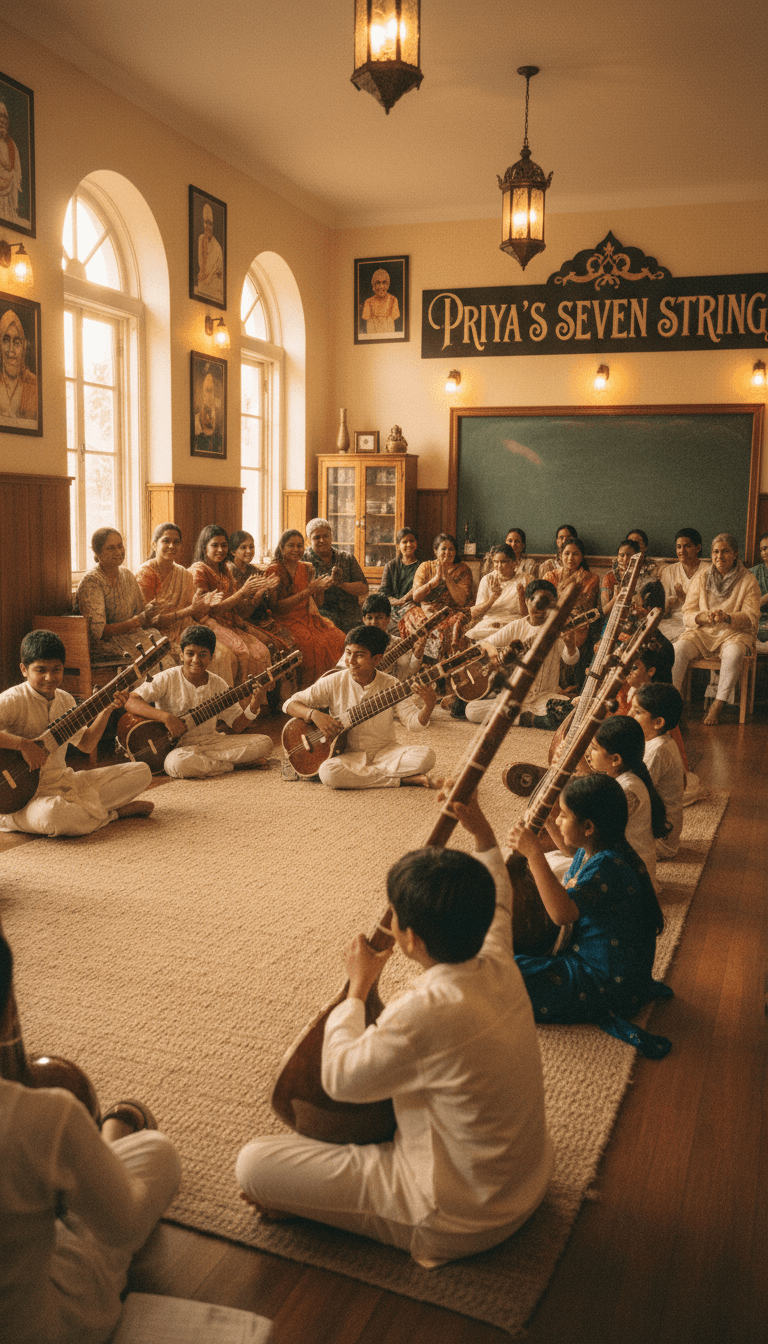 Multiple students gathered for classroom recital
